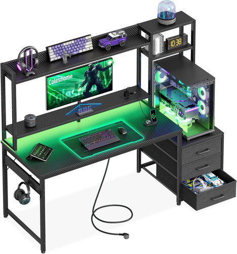 Scrivania gaming con libreria - scrivania,